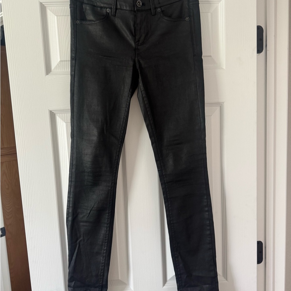 Madewell Black Faux Leather Trousers